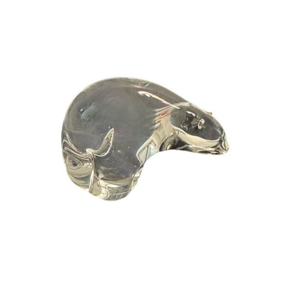 Wedgwood England Clear Glass Polar Bear Figurine Paperweight - Picture 1 of 7